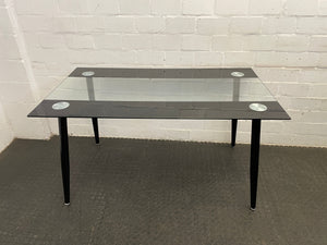Glass Top Dining Room Table With Black Trim - 2ndhandwarehouse.com