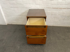 Brown 2 Drawer Office Credenza With Glass Top - PRICE DROP - 2ndhandwarehouse.com