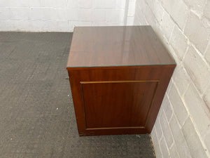 Brown 2 Drawer Office Credenza With Glass Top - PRICE DROP - 2ndhandwarehouse.com