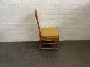 Oak Floral Cushioned Dining Room Chair (No Arm Rests/Foam Replacing Missing Cushion) - PRICE DROP