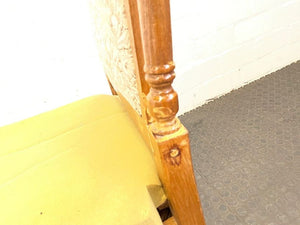 Oak Floral Cushioned Dining Room Chair (No Arm Rests/Foam Replacing Missing Cushion) - PRICE DROP