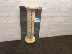 Marble Print Pillar Shelf with Mirror Backing (1m x 0.58m)