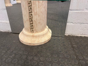 Marble Print Pillar Shelf with Mirror Backing (1m x 0.58m)