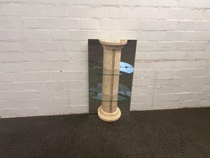 Marble Print Pillar Shelf with Mirror Backing (1m x 0.58m)