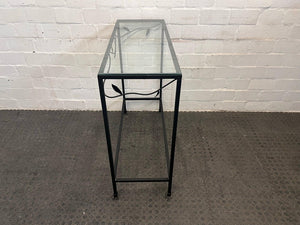 Black Frame Glass Top Table