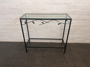 Black Frame Glass Top Table