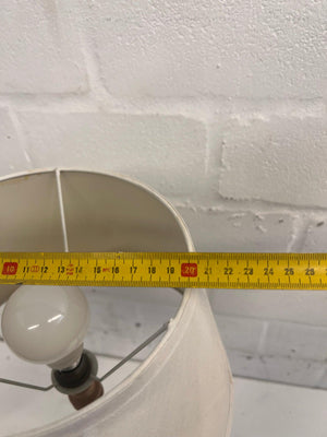 Cream Shade Lamp With Wooden Stand (Damaged Shade and Wire)