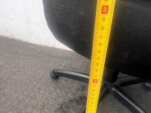 Black Fabric High Back Office Armchair on Wheels