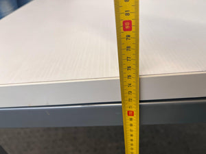 Four Drawer White Office Desk with Steel Legs- REDUCED