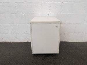 Three Drawer Red and White office Credenza - PRICE DROP - 2ndhandwarehouse.com