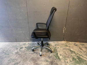 Black Leather High Back Office Chair - Has fabric Damage