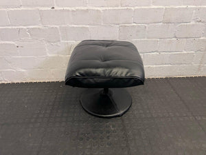 Black Pleather Ottoman - PRICE DROP