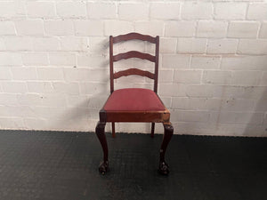 Ball and Claw Red Cushion Dining Chair (Damage To The Leg) - PRICE DROP