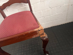 Ball and Claw Red Cushion Dining Chair (Damage To The Leg) - PRICE DROP