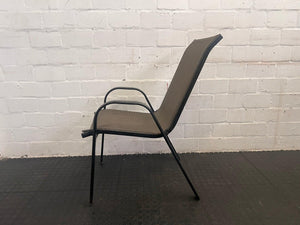 Grey Steel Framed Patio Chair (Damage To Leg/Slightly Shorter)
