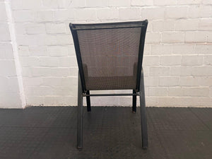 Grey Steel Framed Patio Chair (Damage To Leg/Slightly Shorter)