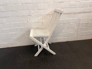 White Slated Patio Chair (Some Chipping)