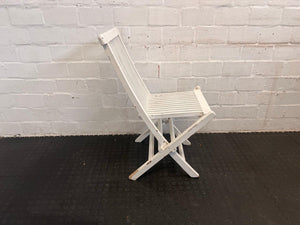 White Slated Patio Chair (Some Chipping)