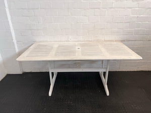 White Slated Patio Table 180 x 90cm