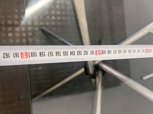 Silver-Legged Glass Top Dining Table - REDUCED - 2ndhandwarehouse.com