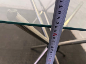 Silver-Legged Glass Top Dining Table - REDUCED - 2ndhandwarehouse.com