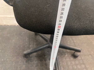 Black Fabric Mid-Back Office Chair On Wheels