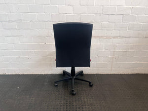 Black and Maroon Office Chair On Wheels (No Arm Rests)