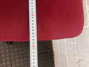 Black and Maroon Office Chair On Wheels (No Arm Rests)