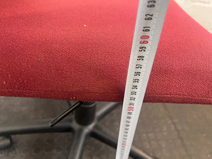 Black and Maroon Office Chair On Wheels (No Arm Rests)