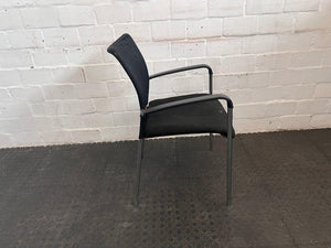 Black Mesh-Back Visitors Chair (Damaged Seat)