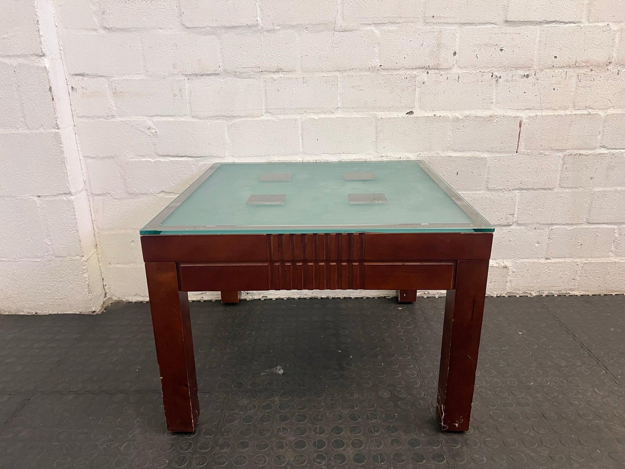 Brown Glass Top Side Table