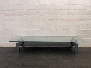 Silver Frame Glass TV Stand - REDUCED