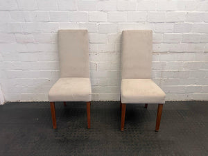 White Fabric Coricraft Dining Chair (Slight Discoloration)