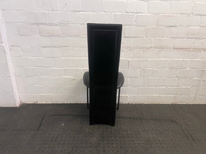 Black Pleather Dining Chair with Rounded Seat - PRICE DROP