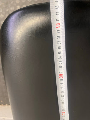 Black Pleather Dining Chair with Rounded Seat - PRICE DROP