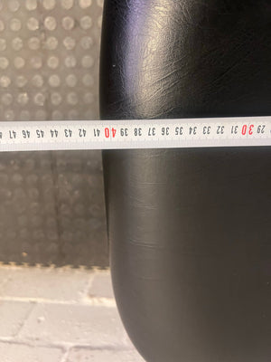 Black Pleather Dining Chair with Rounded Seat - PRICE DROP