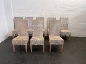 Wicker Whitewash Dining Chair - PRICE DROP