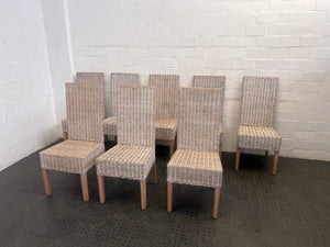Wicker Whitewash Dining Chair - PRICE DROP