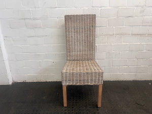 Wicker Whitewash Dining Chair - PRICE DROP