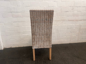 Wicker Whitewash Dining Chair - PRICE DROP