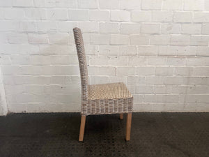 Wicker Whitewash Dining Chair - PRICE DROP