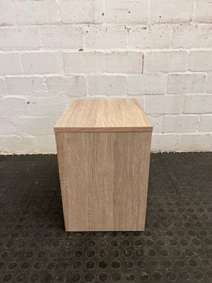 Tan Wood Print Bedside Table - REDUCED