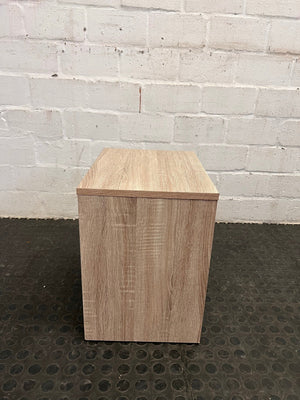 Tan Wood Print Bedside Table - REDUCED