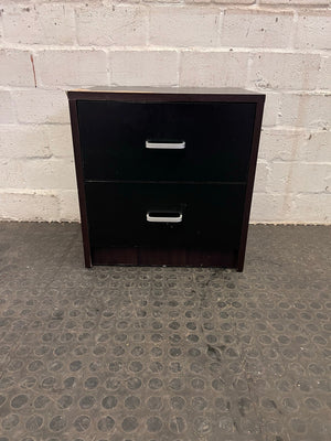 2 Drawer Dark Wood Bedside Table (Needs Repair/Upkeep) - REDUCED - PRICE DROP