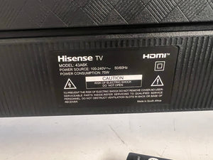 Hisense 4K LED HD VIDAA 43" Smart TV A6 Series