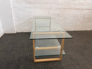 Glass and Wood TV Stand - REDUCED