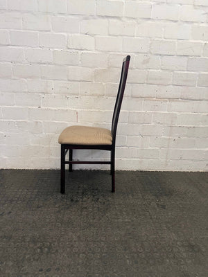 Wooden Frame Beige Cushioned Dining Chair - PRICE DROP