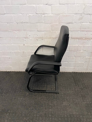 Black Pleather High Back Office Visitors Chair