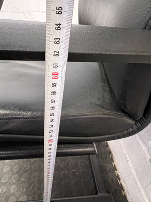 Black Pleather High Back Office Visitors Chair - 2ndhandwarehouse.com