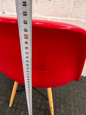 Red Dining Chair with Wooden Legs - PRICE DROP